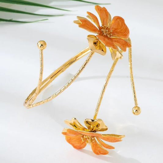 Personalized Flower Arm Ring For Women Girls Holiday Party Gift OL Adjust Bracelet Geometric Fashion Jewelry