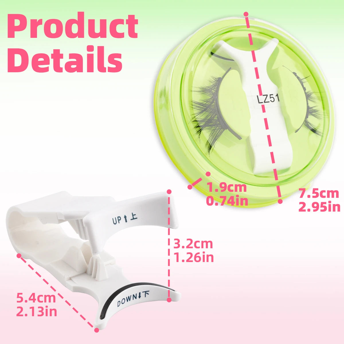 Magnetic False Eyelashes With Applicator Natural Look Soft Fluffy Faux Lashes Extension Reusable Makeup Tool