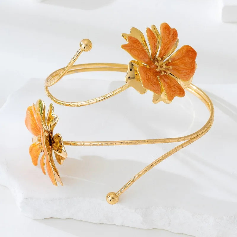 Personalized Flower Arm Ring For Women Girls Holiday Party Gift OL Adjust Bracelet Geometric Fashion Jewelry
