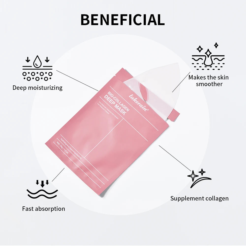 Bio-Collagen Real Deep Mask Supplement Collagen Hydrating Overnight Hydrogel Mask