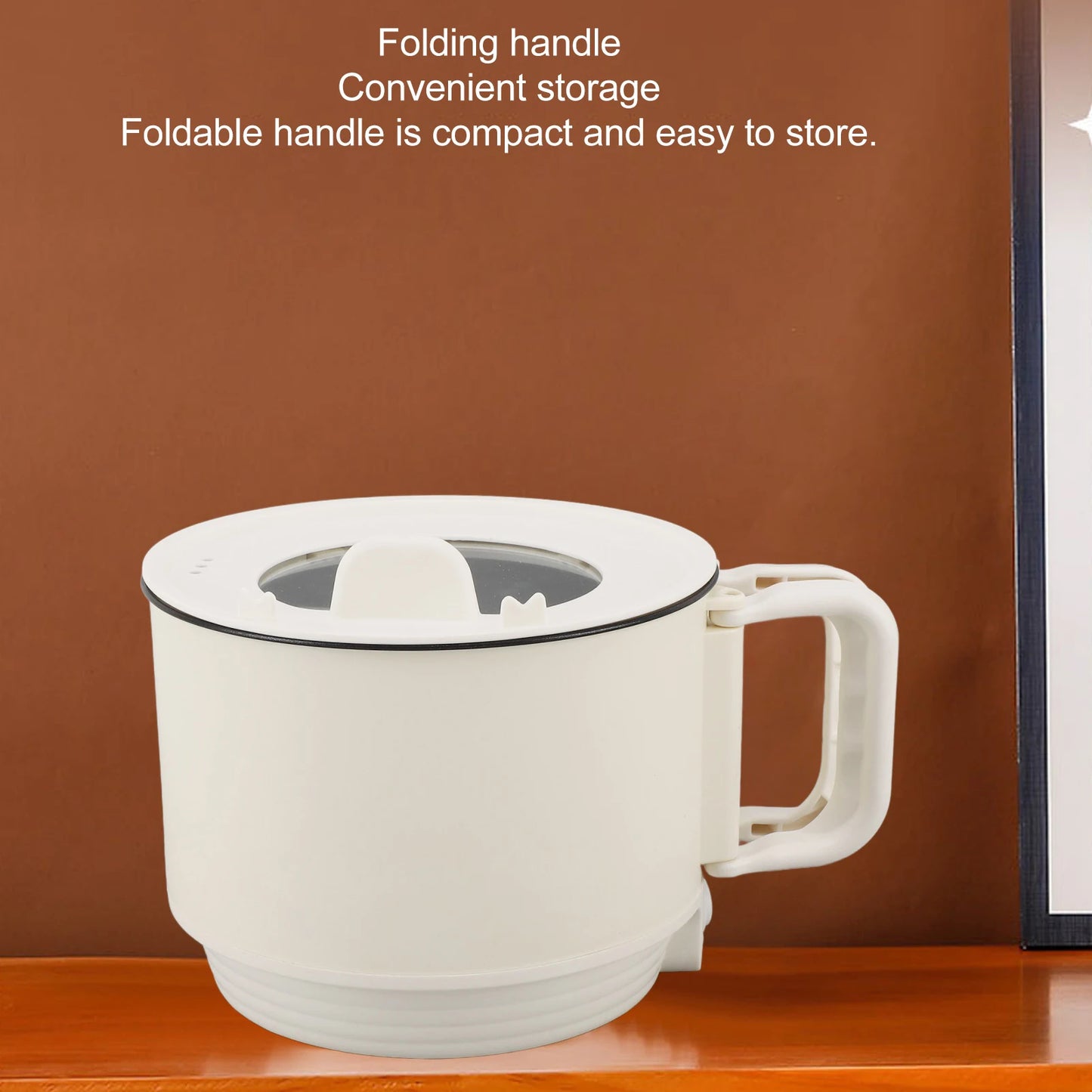 Portable 1.8L 600W Electric Hot Pot with Handle 2 Gear Non-Stick Mini Multifunctional Cooker for Pasta Soup Steak Egg Oatmeal
