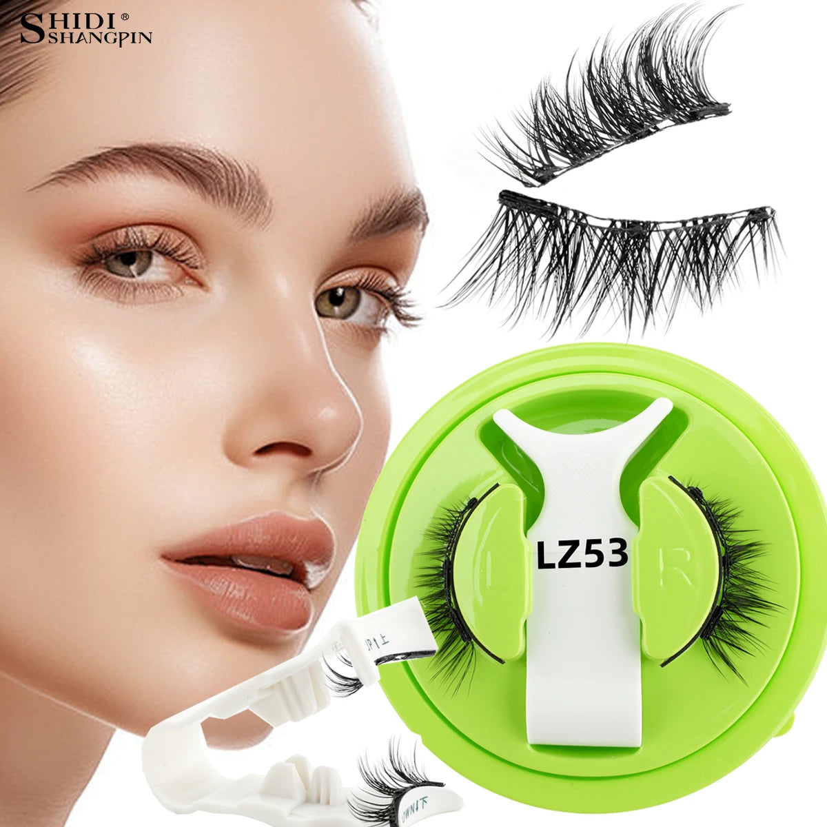 Magnetic False Eyelashes With Applicator Natural Look Soft Fluffy Faux Lashes Extension Reusable Makeup Tool