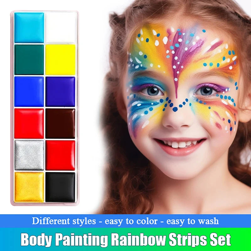 Professional Face Body Paint Palette Non Toxic Safety Flash Tattoo Paint
