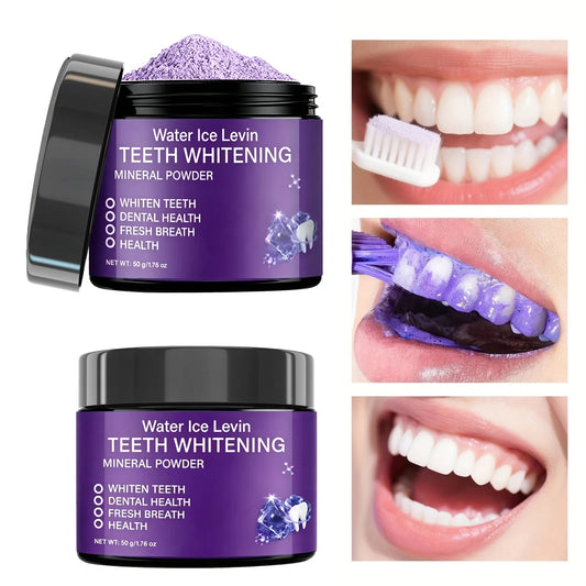 Teeth Whitening Mineral Powder Whiten Teeth Dental Health Fresh Breath Mint Infused Pearl