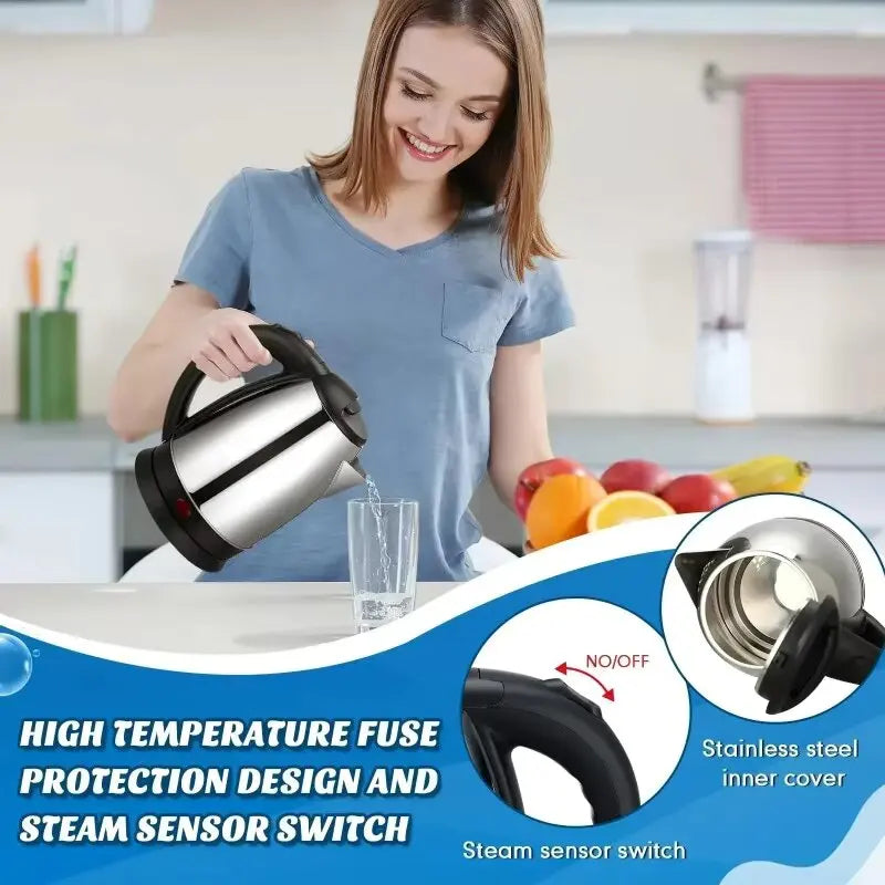 High-quality 2L Hot Water Kettle Stainless Steel Electric Teapot Electric Kettle Coffee Beverage Boiler Electric Water Heater