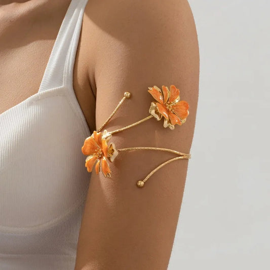Personalized Flower Arm Ring For Women Girls Holiday Party Gift OL Adjust Bracelet Geometric Fashion Jewelry