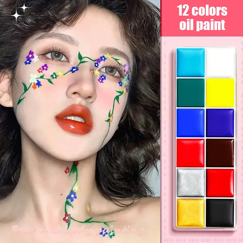 Professional Face Body Paint Palette Non Toxic Safety Flash Tattoo Paint