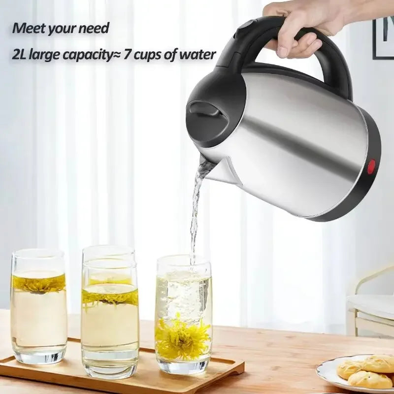 High-quality 2L Hot Water Kettle Stainless Steel Electric Teapot Electric Kettle Coffee Beverage Boiler Electric Water Heater