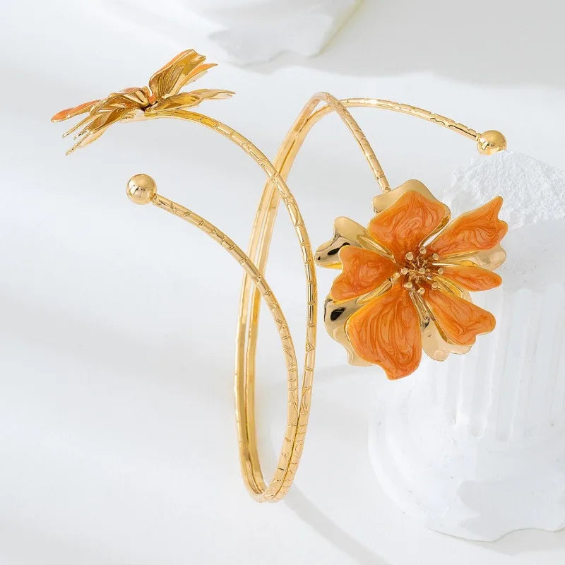 Personalized Flower Arm Ring For Women Girls Holiday Party Gift OL Adjust Bracelet Geometric Fashion Jewelry