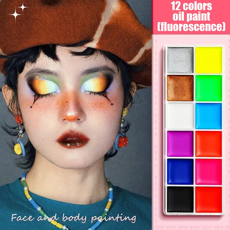 Professional Face Body Paint Palette Non Toxic Safety Flash Tattoo Paint