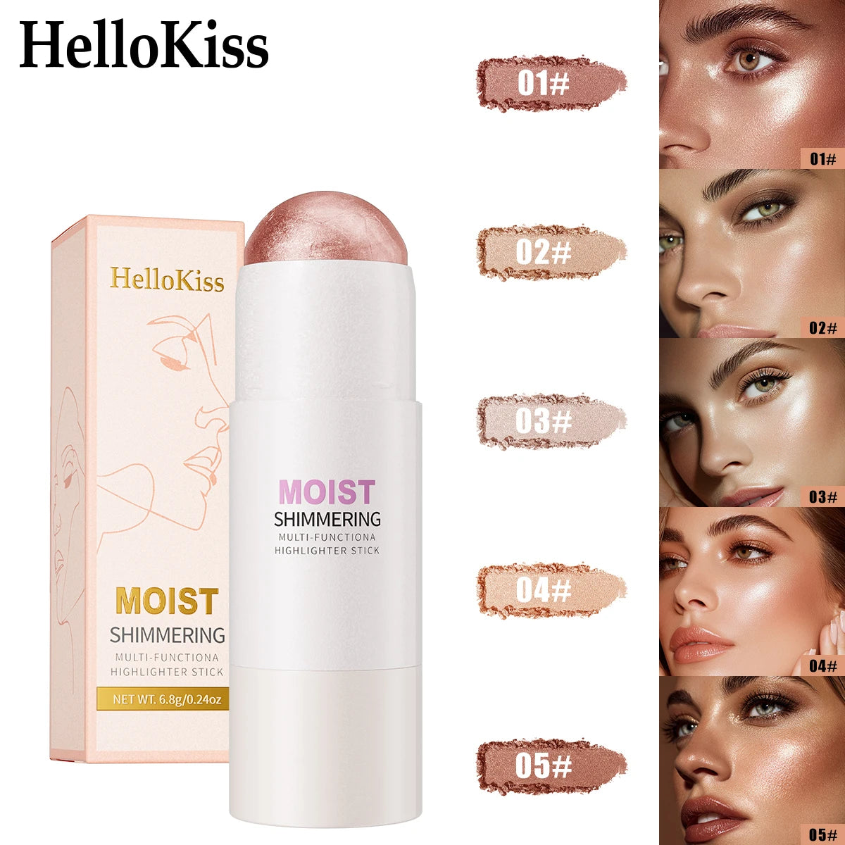 Natural Brightening Face Contour & Highlight Makeup, Medium Coverage, Buildable