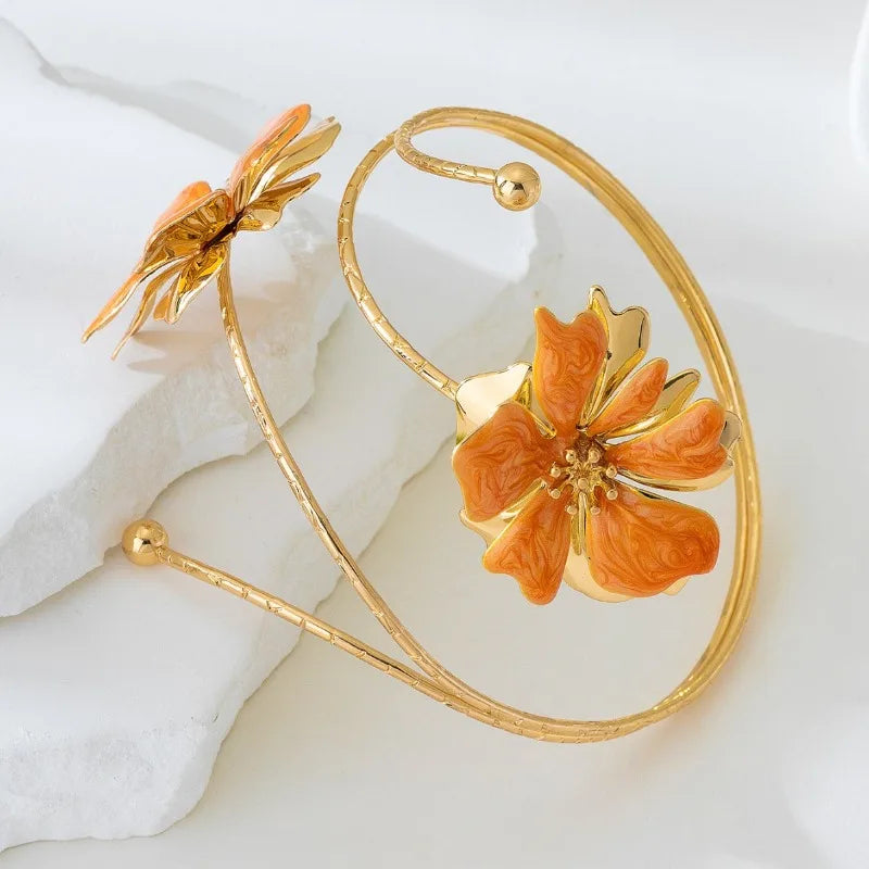 Personalized Flower Arm Ring For Women Girls Holiday Party Gift OL Adjust Bracelet Geometric Fashion Jewelry