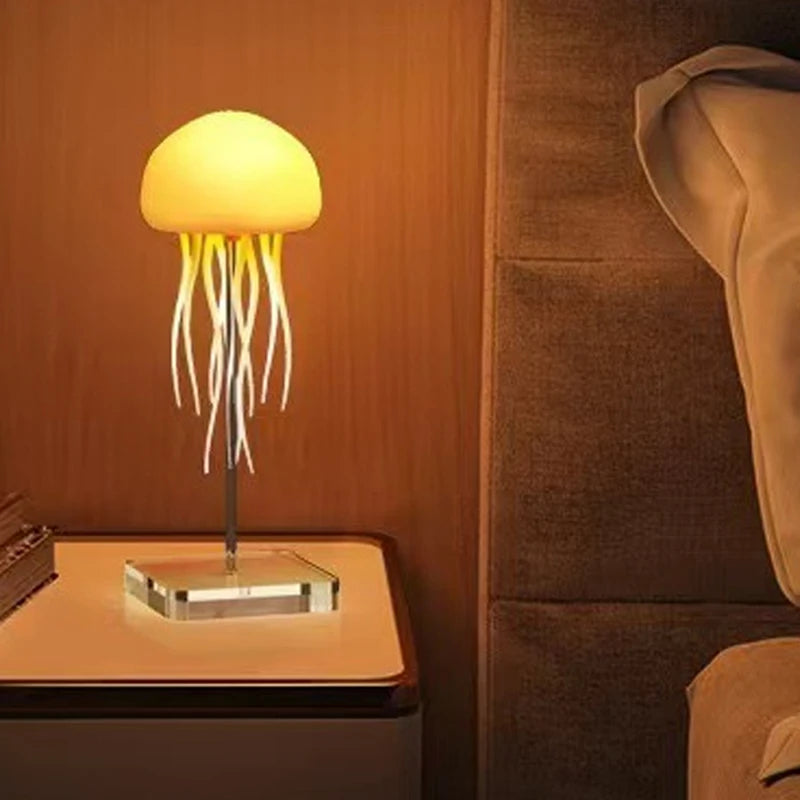 3D Movable Jellyfish Lamp USB Smart Voice Control Dimmable Color-Changing Creative Night Light Ocean Anime Light for desktop