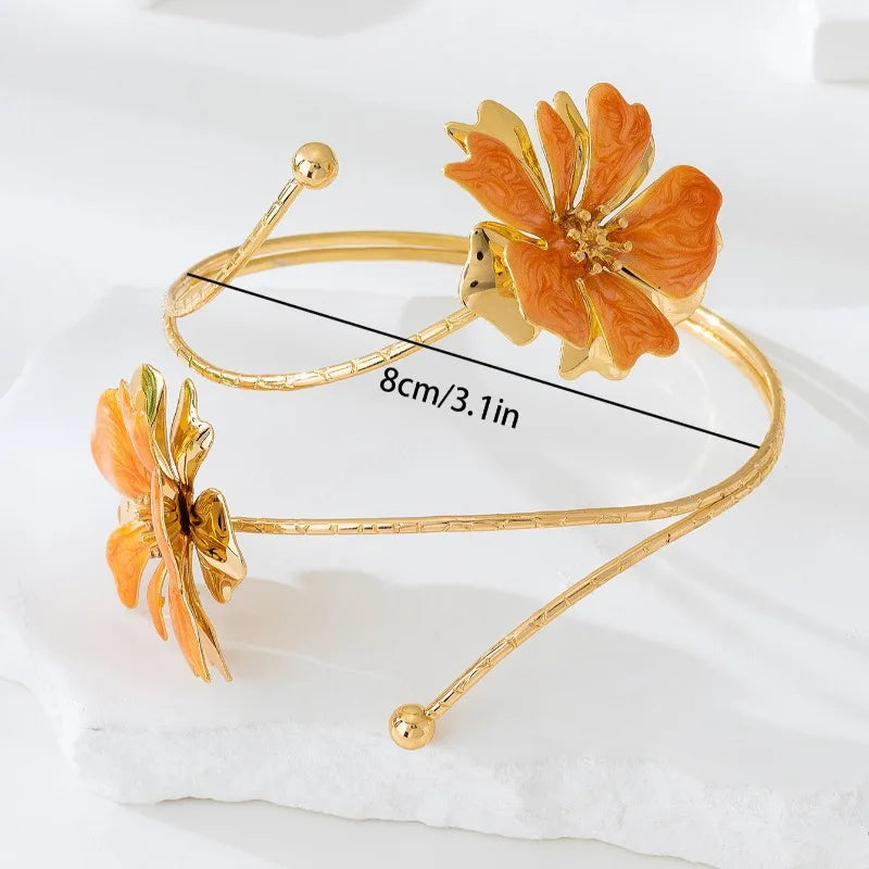 Personalized Flower Arm Ring For Women Girls Holiday Party Gift OL Adjust Bracelet Geometric Fashion Jewelry