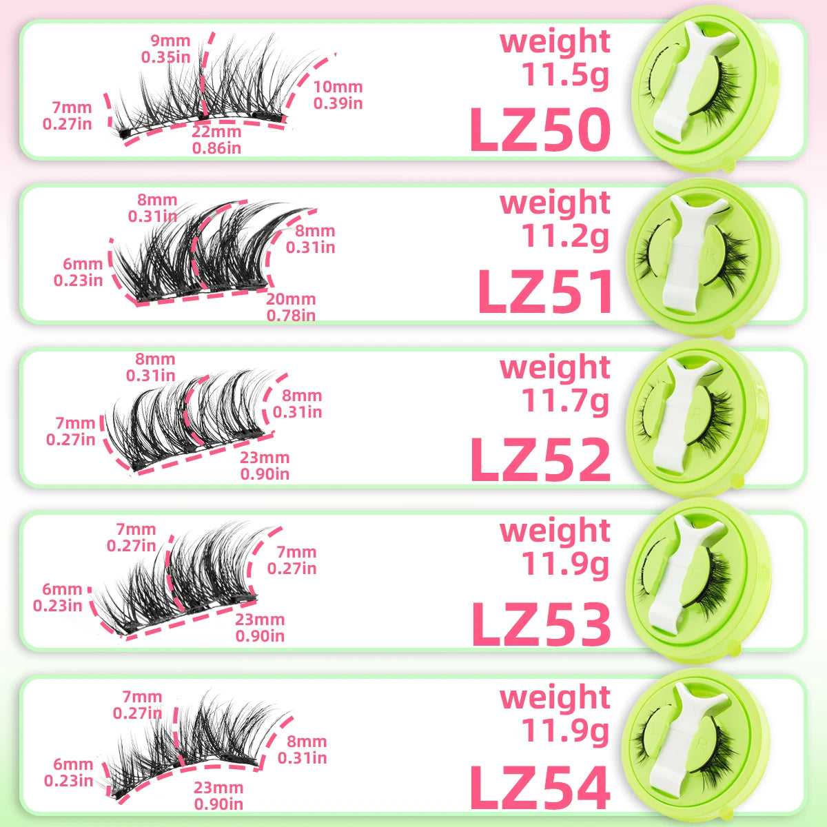 Magnetic False Eyelashes With Applicator Natural Look Soft Fluffy Faux Lashes Extension Reusable Makeup Tool