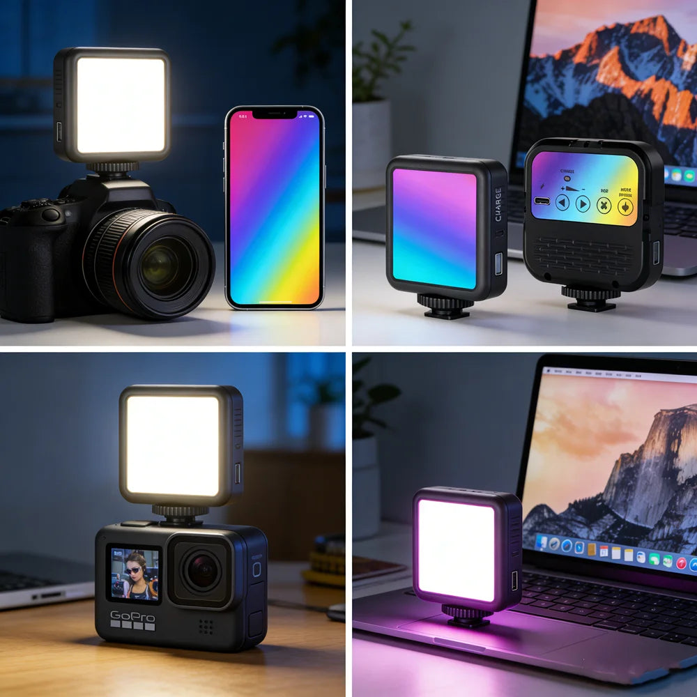 Pocket RGB Fill Light Portable LED Light Video Mini Fill Light For Camera Smartphone