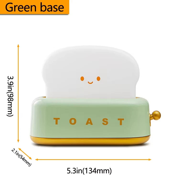 Rechargeable LED Night Light Lamp - Creative Bread Toast Table Decor
