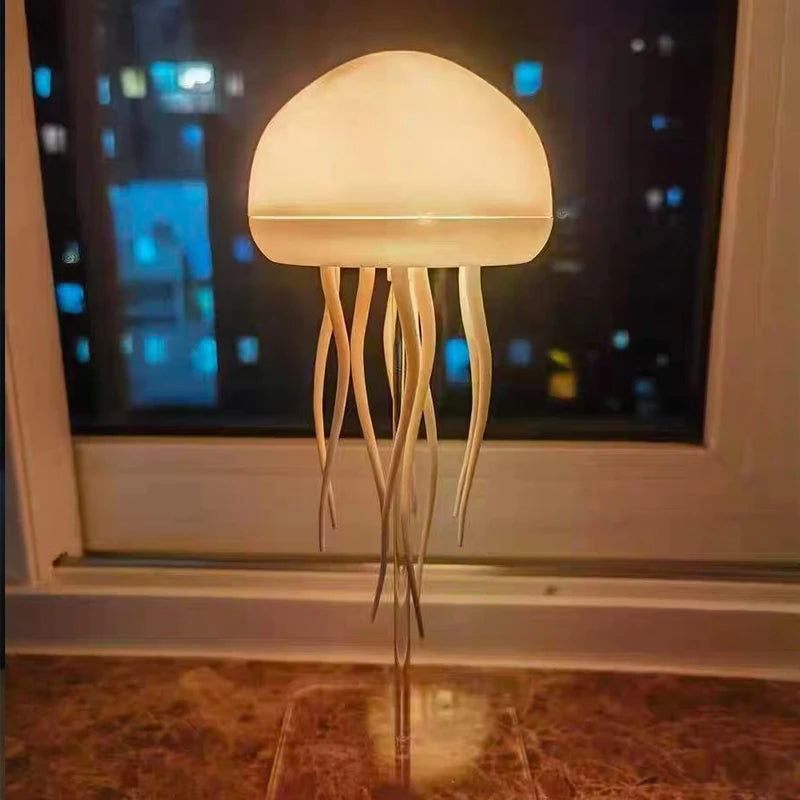 3D Movable Jellyfish Lamp USB Smart Voice Control Dimmable Color-Changing Creative Night Light Ocean Anime Light for desktop